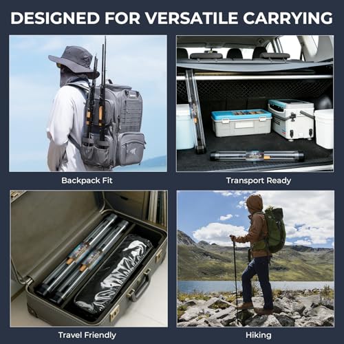 KastKing Spartacus Passage Travel Fishing Rods, Portable 4-Piece Spinning & Casting Rods, Extra Twin-Tip, IM7 Graphite Blanks, Stainless Steel Guides with Zirconium Oxide Rings, EVA Handle - size: 6'0"-M-Moderate Fast(4 Pcs+ Extra Tip), style: Spinning