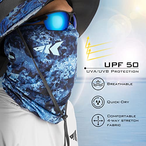 KastKing Sol Armis Neck Gaiter - UPF 50 Face Mask - UV Sun Protection Mask for Men & Women, Fishing, Hiking - color: J: Boulder Camo Calypso, size: One Size