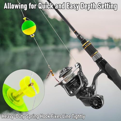 Alwonder 15-Pack Fishing Bobbers Floats, Weighted Bobbers for Fishing Ball EVA Foam Snap-on Floats Corks Floaters Buoys for Crappie Bass Panfish Bluegills Trout - size: #M-1.21in-1/4oz