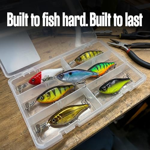 Headbanger Cranky Shad Slow-Sink Hard Lure (2-1/2", 3", 4" & 5") – Patented Erratic “Headbanging” Action Crankbait for Freshwater Bass, Walleye & Perch – 1/3 oz with Premium VMC Hooks - color: Ghost Shad, size: 3"