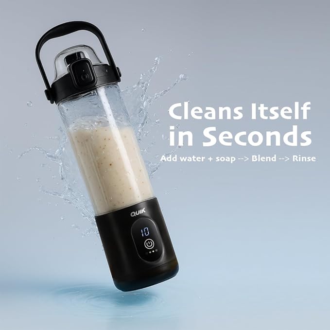 Portable Blender - Cordless 24oz. Personal Blender for Shakes and Smoothies, Licuadora, BPA Free - Ice Crush, Dishwasher safe parts, Waterproof, Triple Batteries, Juicer Cup (White)