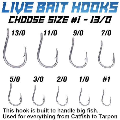 3X-Strong-Octopus-Hooks-Saltwater-Fishing-Circle-Hooks- Stainless Big Game Size 1-13/0 - size: 9/0 Pack of 10