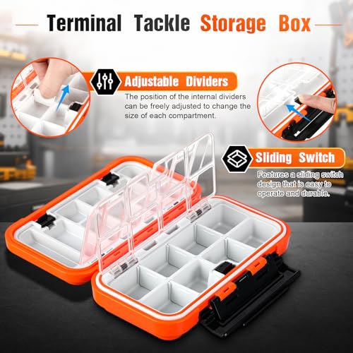 4 Pack Fishing Tackle Box, Small & Medium Waterproof Lure Bait Storage Box with Adjustable Dividers, Double Sided Floating Storage Container for Hooks, Sinkers, Beads, Small Baits(Classic) - size: Small & Medium, style: Classic