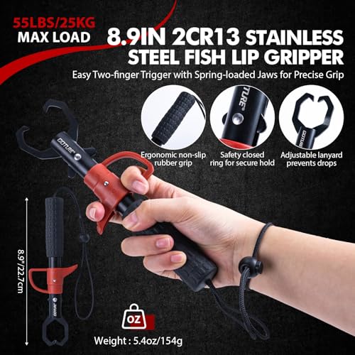 Goture Fishing Tool Kit,Fishing Pliers,Fillet Knife with Sheath,Fish Lip Gripper,Fish Hook Remover,Lanyard,Line Scissors,Sharpener,Stainless Steel Soap,Saltwater Gear Kit,Red/Pink,Gifts for Men/Women - color: A1:9pcs Fishing Tool Kit