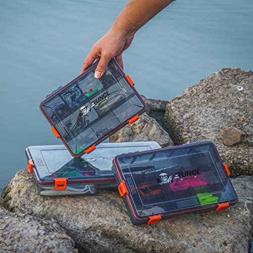 RUNCL Fishing Tackle Box, Waterproof Airtight Stowaway, 3600/3700 Tray Tackle Box with Adjustable Dividers, Plastic Storage Organizer(3700 and 2pcs smaller 3600) - color: 3700 and 2pcs smaller 3600