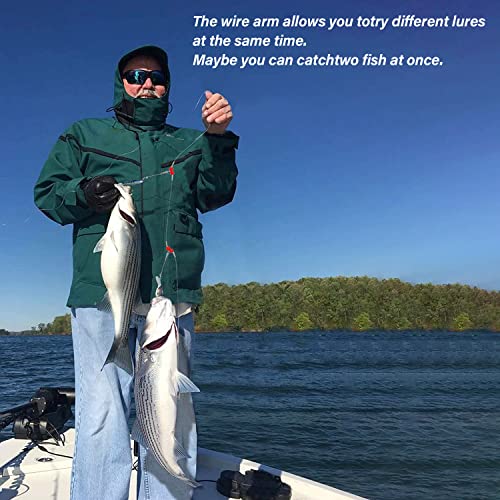 YOTO Fishing Leaders,Saltwater Tackle Rig with Swivels Snap, High-Strength Fishing Wire Gear Equipment for Lures Bait Or Hooks,1Arm and 2Arm - color: White Nylon Leaders, style: 2arm，12pack