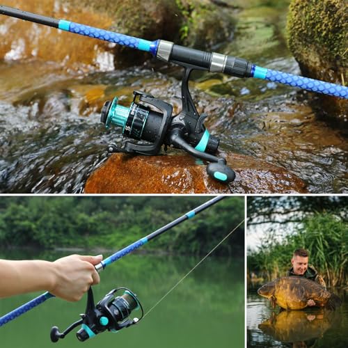 Sougayilang 3 Piece Baitfeeder Combo Surf Fishing Rod Combo Medium/Heavy Travel Spinning Rod with 4000 Size Reel (9'/10'/11'/12') - size: 12'0"