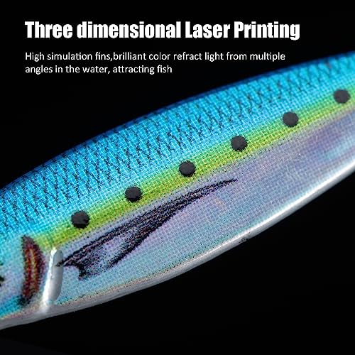 Goture Fishing Jigs,Vertical Jig Saltwater, Jig Fishing Lures with Assist Hook and Treble Hook, 7g-80g Fishing Jigging Spoon Lures for Tuna,Salmon,Sailfish,StripedBass,Grouper Snapper,Kingfish - size: 0.71oz/20g