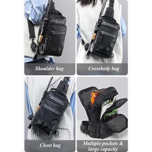 Fishing Back Pack Multifunctional Tackle Backpack | Sling Lightweight Fishing Pack for Men Hiking Hunting