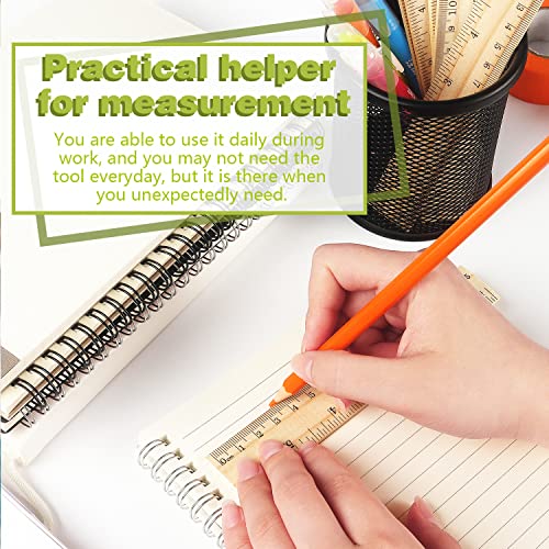 ZZTX 3 Pack Wooden Ruler 6 Inch（15 cm) | 2-in-1 scale design, Durable material, Double level design - color: 3 Pack, 6 Inch