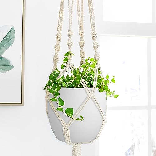 Plant Pots 8 Inch Set of 2, Flower Pots with Multi Mesh Drainage Holes, Planters for Indoor Outdoor Garden Plants and Flowers (White)