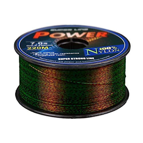 Fishing Wire 220 Meters Fluorocarbon Coated Fishing Line Spotted Line Monofilament Nylon Invisible Speckle Carp Fishing Line Nylon String (Color : 220M Green, Size : 6.0-0.400mm-29lb) - size: 6.0-0.400mm-29lb