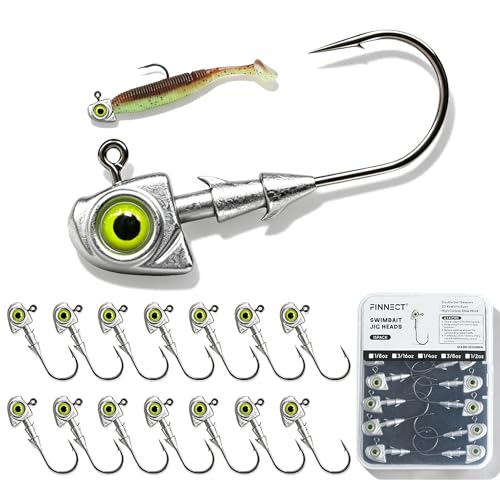 15pcs Swimbait Jig Heads Dual Bait Keeper 3D Eye Salt Fresh Water Soft Lure Hooks Multi Weight Assortment 1/8-1/2oz - size: 1/2oz-15Pack
