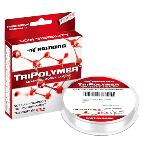 KastKing TriPolymer Advanced Monofilament Fishing Line, Low Light Refraction, Super Smooth, Highly Abrasion Resistant, Triple Cross Head Extrusion Process Fishing Line - color: ICE CLEAR, size: 4LB-300Yds