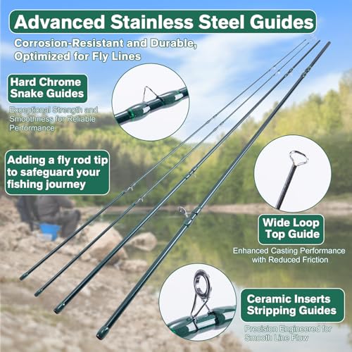 Goture Fly Fishing Rod and Reel Combo & Gear Bag, 9FT Fly Rod, Pre-Spooled Reel, Fly Line, Flies, Leader, Tippet, Forceps, Nipper and Complete Starter Kit - size: 6wt