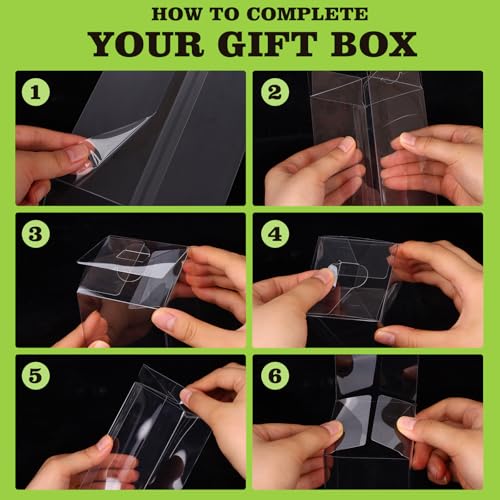 100 PCS Clear PET Plastic Storage Boxes Transparent Present Box Empty Containers Rectangle Cube Candy Chocolate Cookies Treat Case for Christmas,Wedding,Party,Baby Shower (100, 2.5x2.5x7 Inch) - size: 2.5x2.5x7 Inch