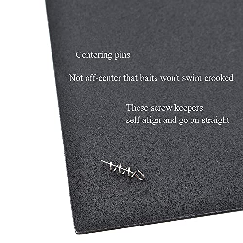 Centering Pin Spring Twist Lock Fishing Screw Worm Hook Crank Grub Rig Fixed Bait Run Straight Self Align Long Enough Secure Not Off Center Stainless Steel for Soft Lure - size: 14mm 100Pcs