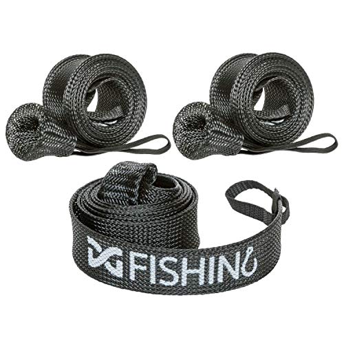 Fishing Rod Sleeve, 3 Pack, 7ft Spinning Rod Protector/Rod Sock/Rod Cover - color: Black