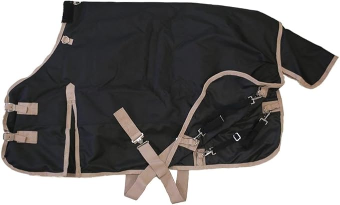 AJ Tack 1200D Waterproof Winter Pony Blanket - 300g Heavyweight Turnout with Fleece Collar, Shoulder Gussets & Tail Flap - Camouflage 60"