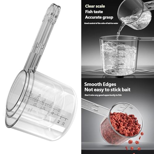 3Pcs Stackable Fishing Baits Mixing Cups Container Set Strong Construction for Safe in Any Styles Allurement Cups - color: Transparent color