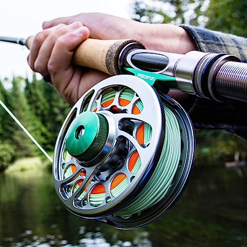 Piscifun Sword Fly Fishing Reel, CNC-Machined Aluminum Alloy Fly Reel - size: 3/4wt, style: Gunmetal-with Line