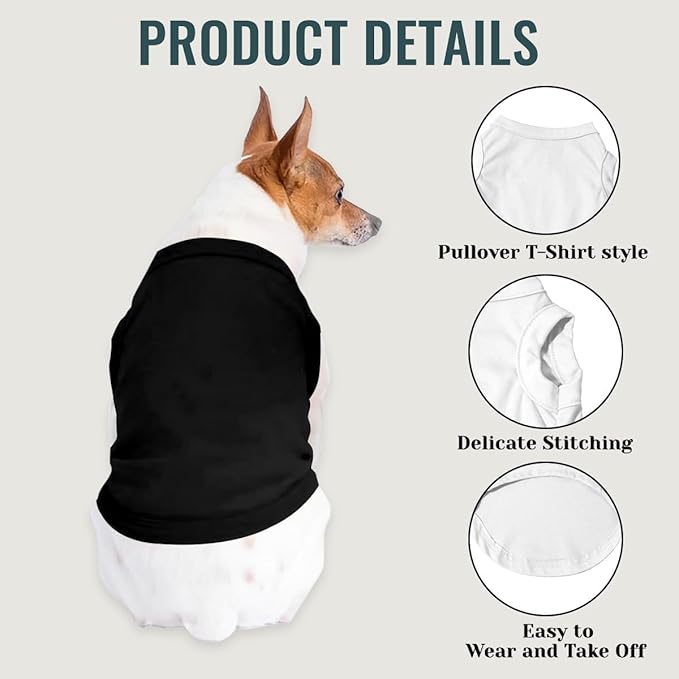 Custom Dog Shirt Pet Clothes Breathable Shirts for Small to Large Dogs Customized Name Logo Photo Puppy Outfits Personalized Sleeveless Vest Pets Apparel Black, 3XL