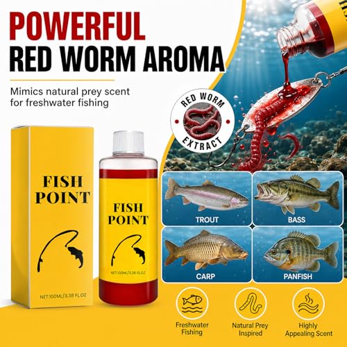 Concentrated Fish Attractant Liquid, Red Worm Liquid Spray, Bait Scent Attractor for Freshwater Fishing, Improves Bite Response - color: 2PCS
