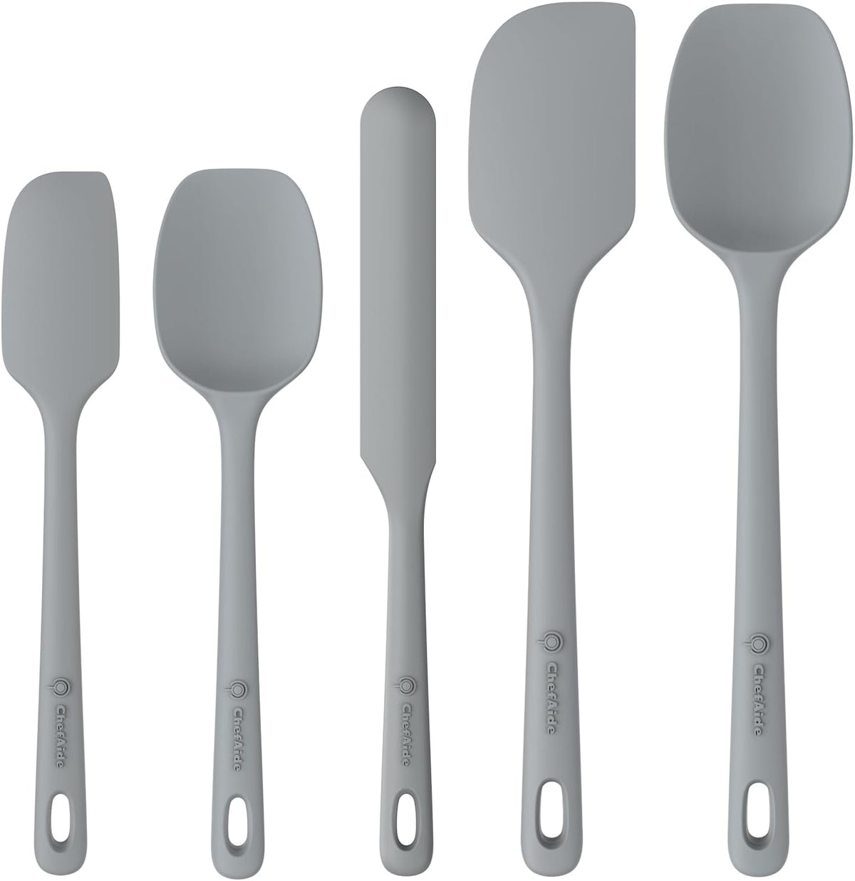 5-Piece Silicone Kitchen Spatula Set with Ergonomic Handles