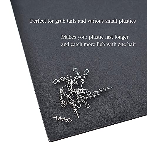 Centering Pin Spring Twist Lock Fishing Screw Worm Hook Crank Grub Rig Fixed Bait Run Straight Self Align Long Enough Secure Not Off Center Stainless Steel for Soft Lure - size: 14mm 100Pcs