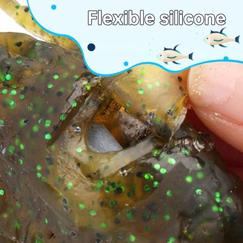 10 Pcs Soft Plastic Crab Lures, Saltwater Fishing Baits With Sharp Hooks, 3D Simulation Freshwater Tackle Accessory Tool, Random Color