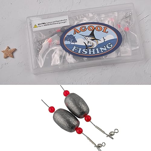 Carolina Rig Catfish Rig Saltwater Bottom Surf Fishing Rigs Flounder Rigs Wire Leaders with Egg Sinkers for Flounder Catfish Grouper Striped Bass Drum Redfish Fishing - size: 0.5 oz_8pcs