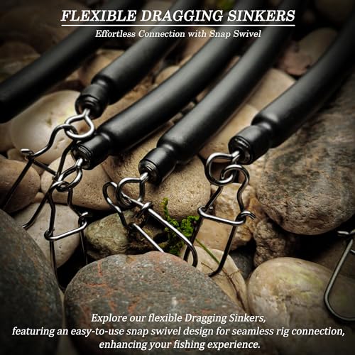 Dragging Weights for Catfishing, Drag Weights No Snag Sinkers for Bottom Bouncing, Trolling, Drifting, Snagless Catfish Sinker Tackle Gear and Equipment - size: A3-4oz-Orange-5PCS