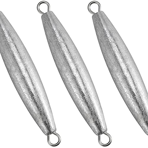 Dr.Fish Inline Trolling Lead Sinkers Torpedo Weights Saltwater Fishing | Streamlined Torpedo Shaped Trolling Sinkers, Perfect for salmon, tuna, walleye, trout, and wahoo in fresh and saltwater. - size: 1oz-5 Pack