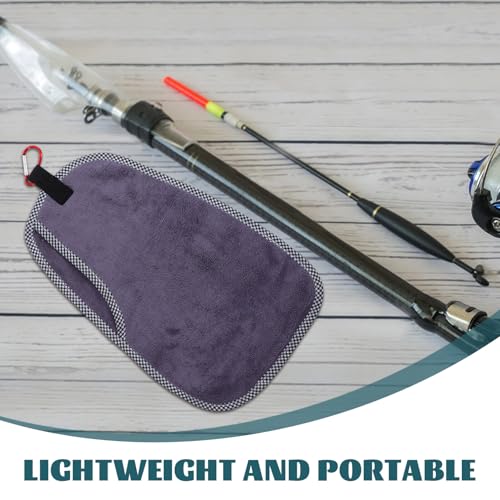 KOMBIUDA Fishing Towels Set 2pcs – Quick-Dry Microfiber Outdoor Rod Towel with Clip, Super Absorbent Hand and Tackle Maintenance Rag for Camping, Fitness, and Sport Fishing