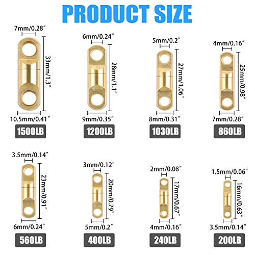OROOTL Heavy Duty Barrel Swivels Saltwater Fishing Swivels Wind On Swivels for Big Game Fishing High Strength Stainless Steel Swivel Connector Tackle for Freshwater Fishing - size: 10.5mm_1500lb-10pcs