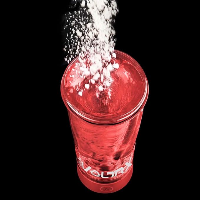 VOLTRX VortexBoost Electric Shaker Bottle, USB C Rechargeable Protein Shake Mixer, Shaker Cups for Protein Shakes and Meal Replacement Shakes, BPA-Free, Made with Tritan,Red