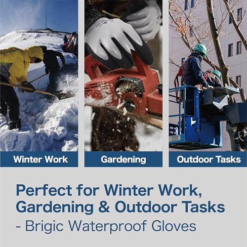 Waterproof Weatherproof Winter Work Gloves, Gray, Ideal for Gardening & Outdoor Tasks - size: X-Large