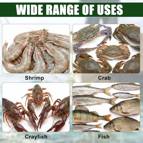 Casting Nets for Fishing Collapsible 6 Holes Large Minnow Cage Foldable 23.6 x 8.7 Inch with Bait Balls Small Fish Net and Rope for Crab Shrimp Crawdad Lobster Crayfish Catfish