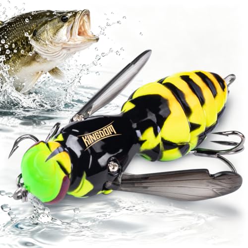 Kingdom Wasp Crawl Bait Insect Bionic Floating Fishing Lures Swimbaits Hard Artificial Baits Lure Freshwater and Saltwater Bass Carp Pike Walleye Fishing ABS Material Carbon Steel Three Book Hook - color: 01, size: 6.6g