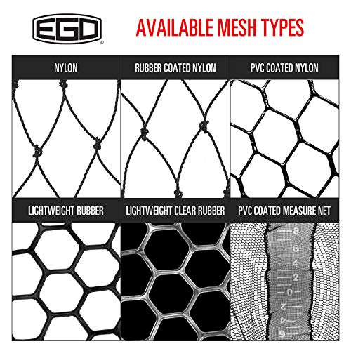 Ego S1 Slider Fishing Net, Ultimate Fishermen’s Tool Fixed Handle, Replaceable Head, Salt & Freshwater, 17x19 Inch Hoop - color: Blue/Black, size: Clear Rubber Mesh