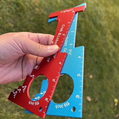 Crab Gauge & Lobster Ruler – 3mm Thick Aluminum Measuring Tool, Heavy-Duty Crab Ruler for Dungeness, Red Rock, Blue Crab & Lobster – Applicable for WA, OR, CA & Atlantic/Gulf States - color: Blue