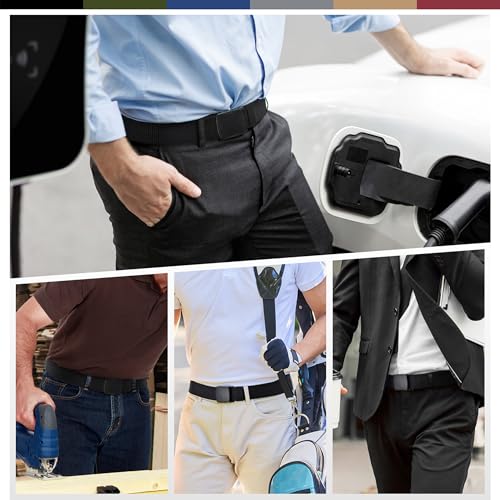 UNGGJKB Men's Tactical Belt, Nylon Casual Elastic Belt, Work Belt That Can Be Cut And Adjusted - color: Blue/Green/Black-stretch