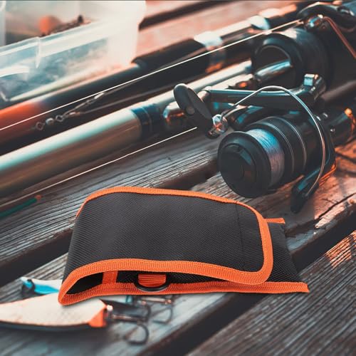 OUNONA Fishing Gear Organizer Bag, Oxford Fabric Tackle Storage Pouch with Lure Holder, Medium Waterproof Soft Bait Tool Case for Surf and Saltwater Anglers