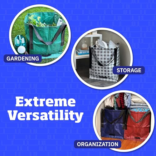 DURASACK Heavy Duty Storage Tote Bag 22-Gallon, Blue | Rugged Woven Polypropylene Moving Bag, Reusable Self-Standing Design, Holds up to 500 Pounds - color: Blue, size: Single