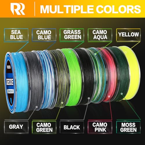 Geode Braided Fishing Line, Super Strong Power Braid Lines for Saltwater and Freshwater Fish 8-50lb, 150yds/300yds/500yds/1000yds - color: Hi Vis Yellow, size: 8LB(1000YDS)