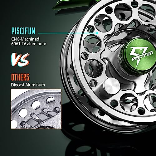 Piscifun Sword Fly Fishing Reel, CNC-Machined Aluminum Alloy Fly Reel - size: 5/6wt, style: Gray-without Line