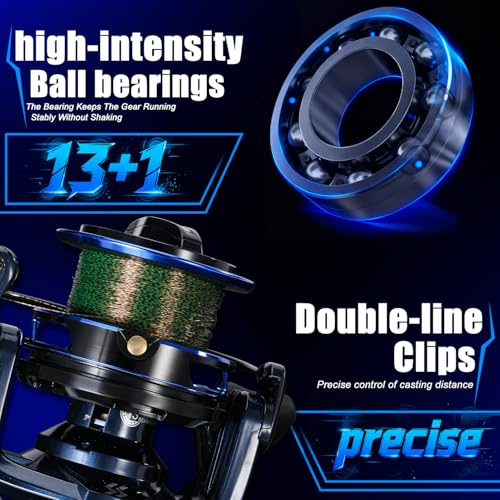 SOUGAYILANG Surf Fishing Rod and Reel Combo, Heavy 3-Piece Travel Spinning Rod with Reel for Red Drum, Striped Bass, Beach & Saltwater Fishing(9'/10'/11'/12') - color: blue, size: 10ft