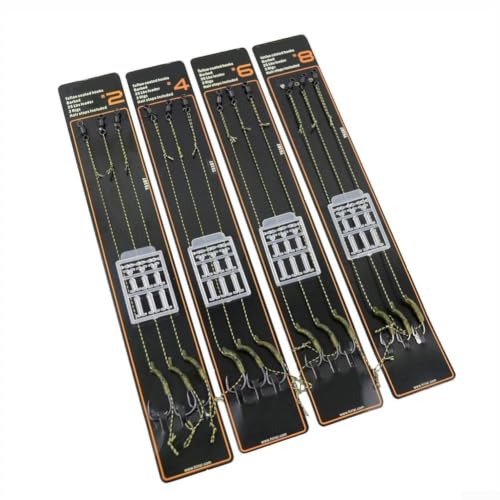 Pre-Tied Carp Hair Rigs Featuring Curved Barb Hooks, Stainless Steel Construction for Floating Baits, Complete with Rig Stops and Swivels(1pack #4) - color: 1pack #4