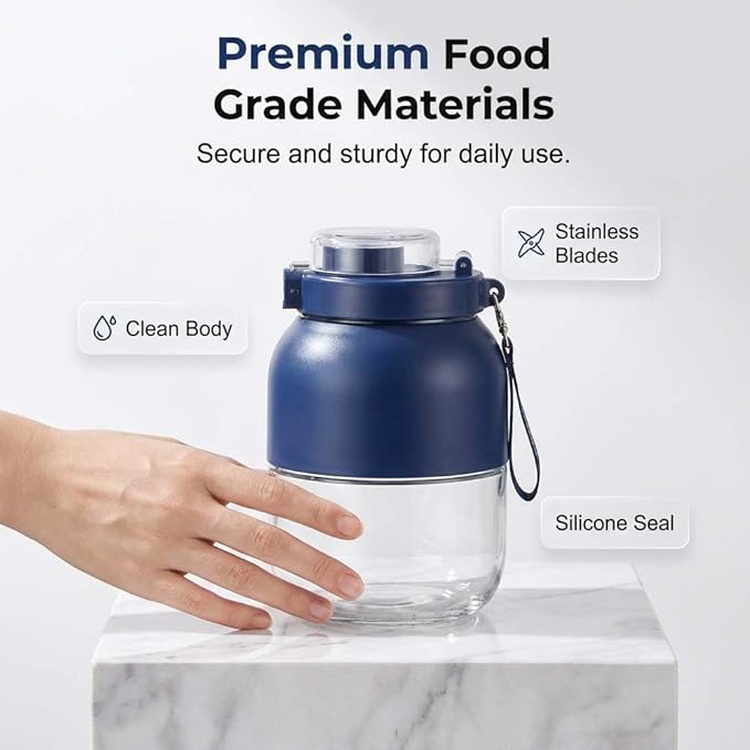 Portable Wireless Juicer Cup, 2026 New Personal Blender, Portable Juice Blender for Outdoor Use, Rechargeable Mini Blending for Travel, Fruit Juicer Cup for Office Workers (1)