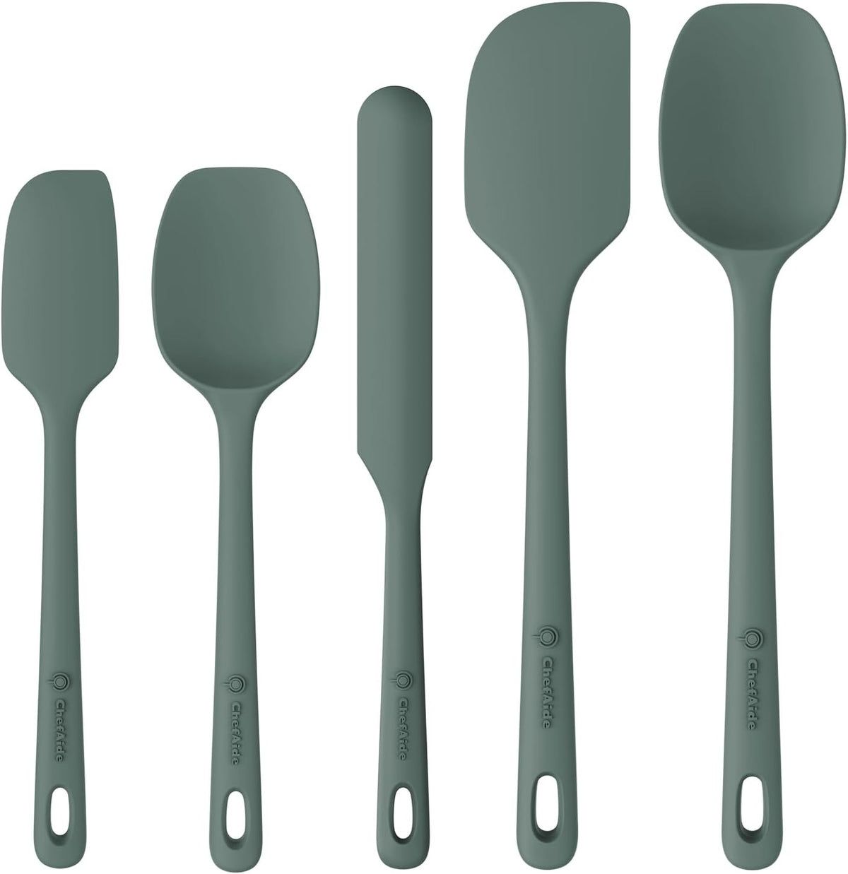 5-Piece Silicone Kitchen Spatula Set with Ergonomic Handles